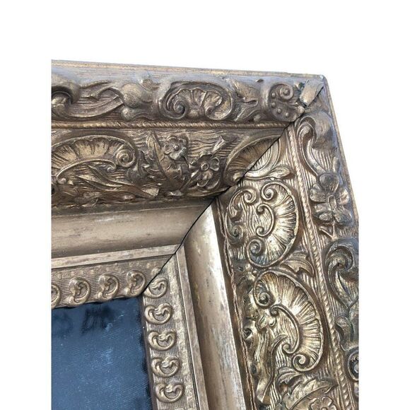 Antique Victorian Little Child with Flower Dresden Germany 1901 Framed - Picture 3 of 5